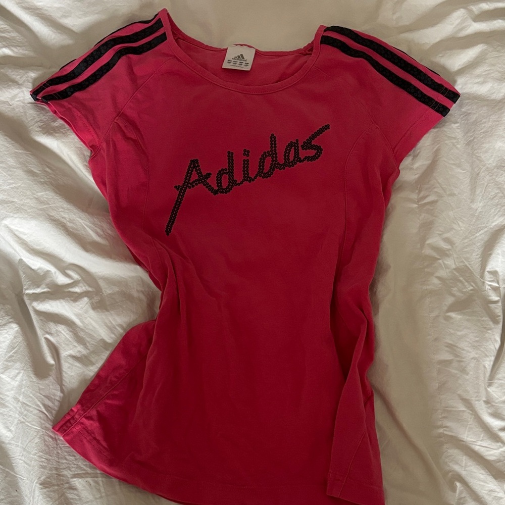 vintage adidas pink t shirt